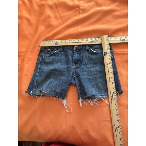 7 For All Mankind Cutoff Shorts Blue Jean Denim 5 Pockets Design Women's 30 - Picture 10 of 12